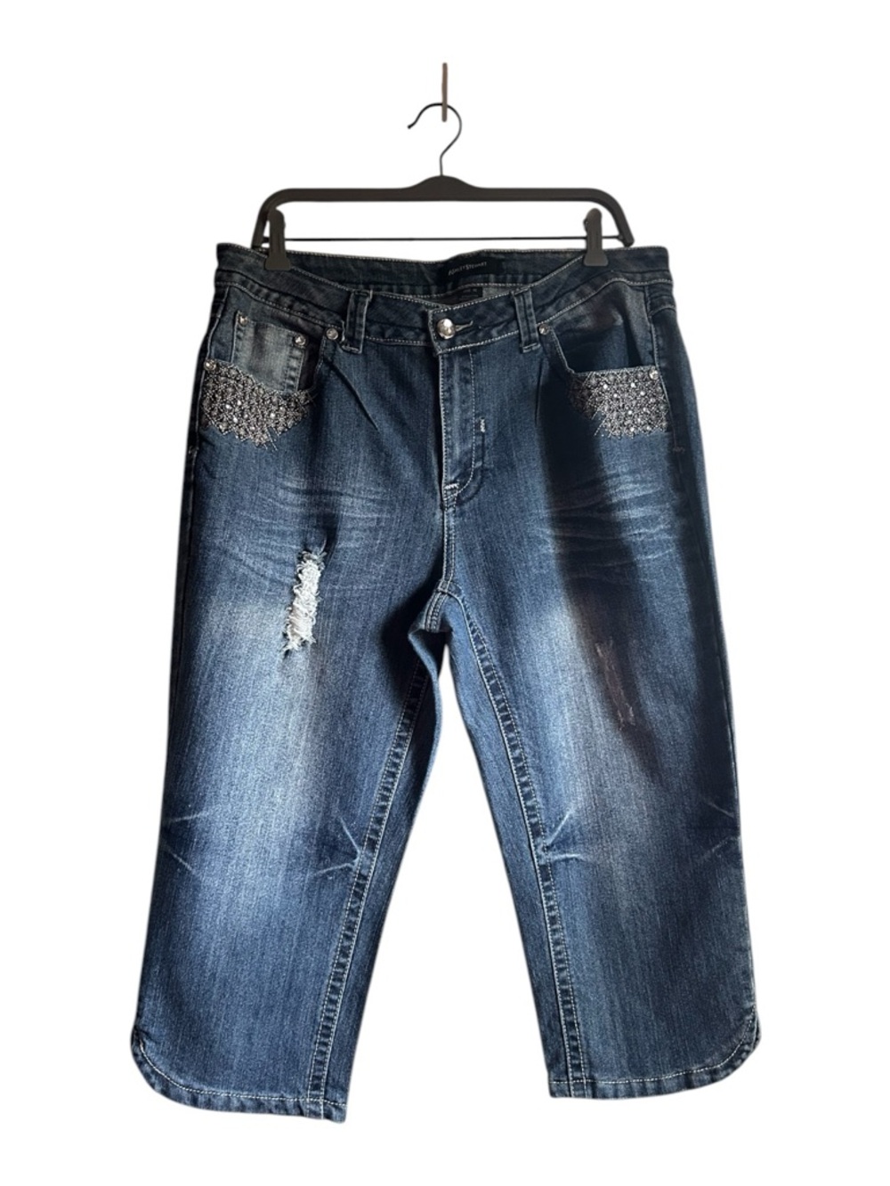 Ashley Stewart Size 16 Blue Denim Capri Jeans